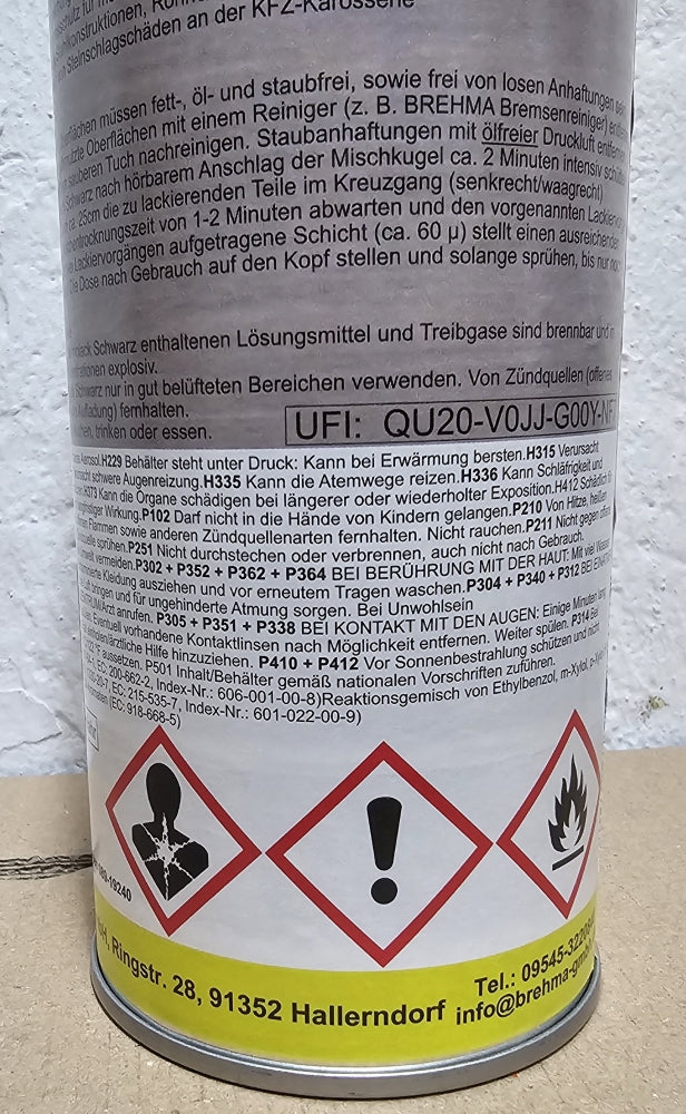 Thermolack schwarz Spraydose (400ml) bis 600°C hitzebeständig