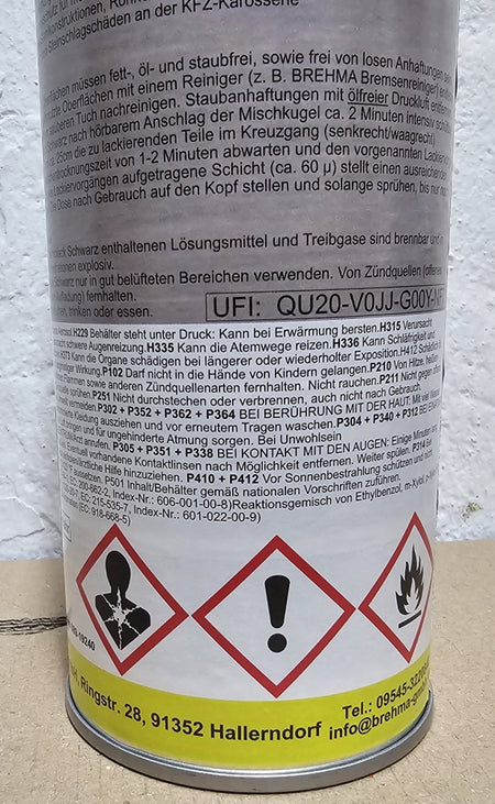 Thermolack schwarz Spraydose (400ml) bis 600°C hitzebeständig