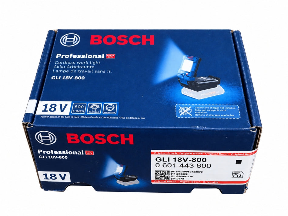 BOSCH Professional Akku-Leuchte GLI 18V-800 (800 lm, ohne Akku und Ladegerät)