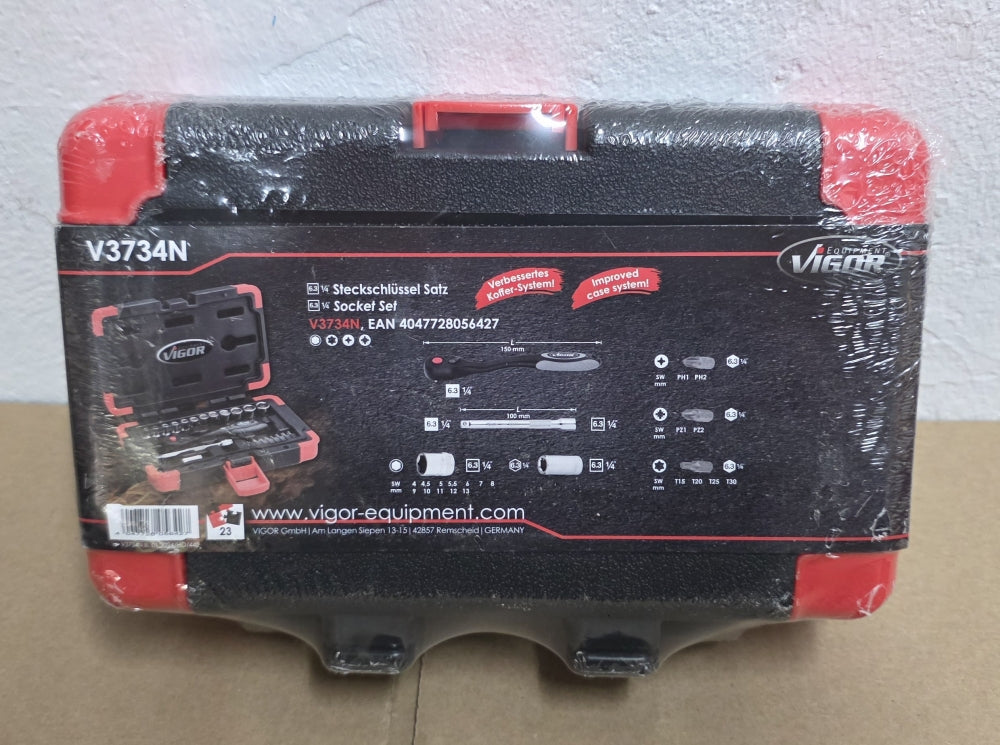 VIGOR Ratschen-Steckschlüssel-Satz (1/4 Zoll, 23-teilig)