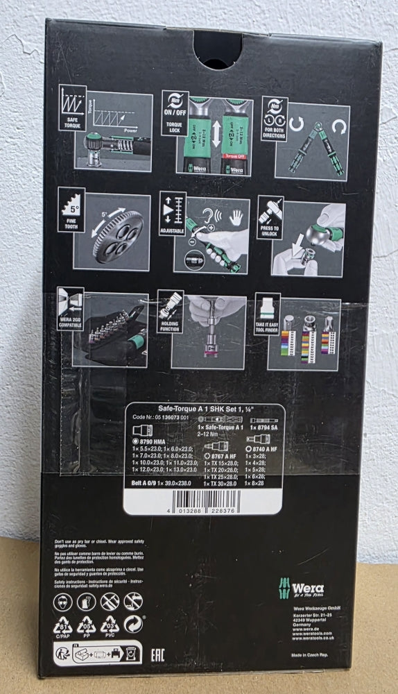 WERA Drehmomentschlüssel-Satz (20-teilig) 'Safe-Torque A 1 SHK Set 1 1/4"'