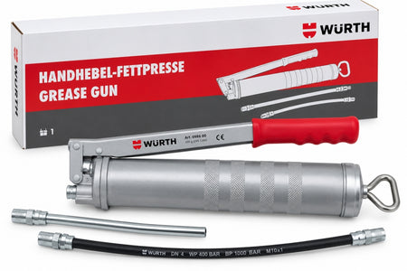 WÜRTH Handhebelfettpresse für 400g Kartuschen mit Panzerschlauch