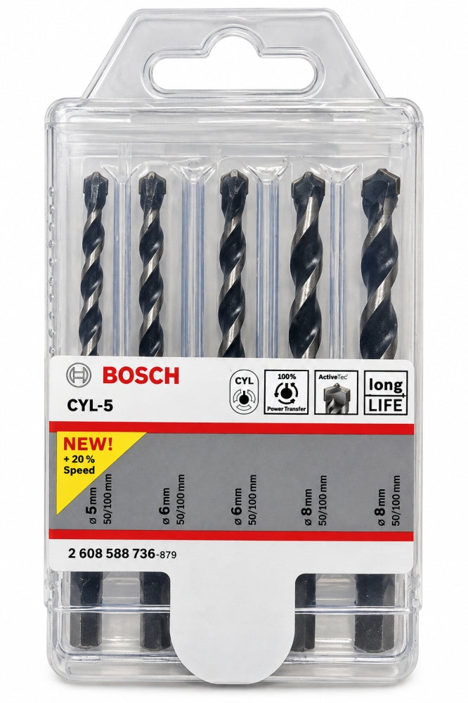 BOSCH CYL-5 Steinbohrer Satz (5-teilig, Ø 5 6 8mm)