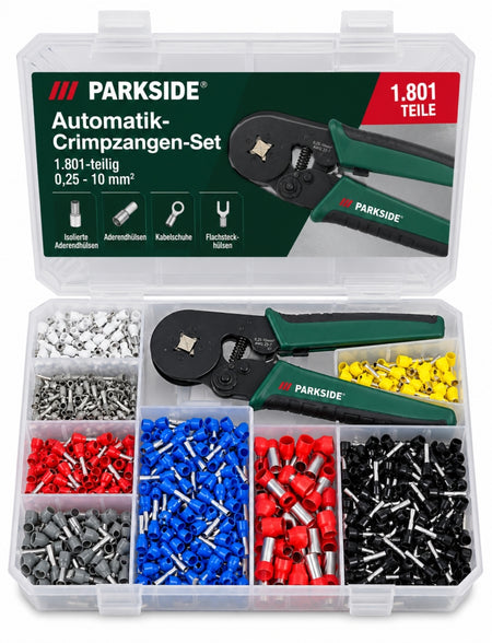 PARKSIDE Automatik-Crimpzangen-Set (1.801-teilig – 0,25–10 mm²)