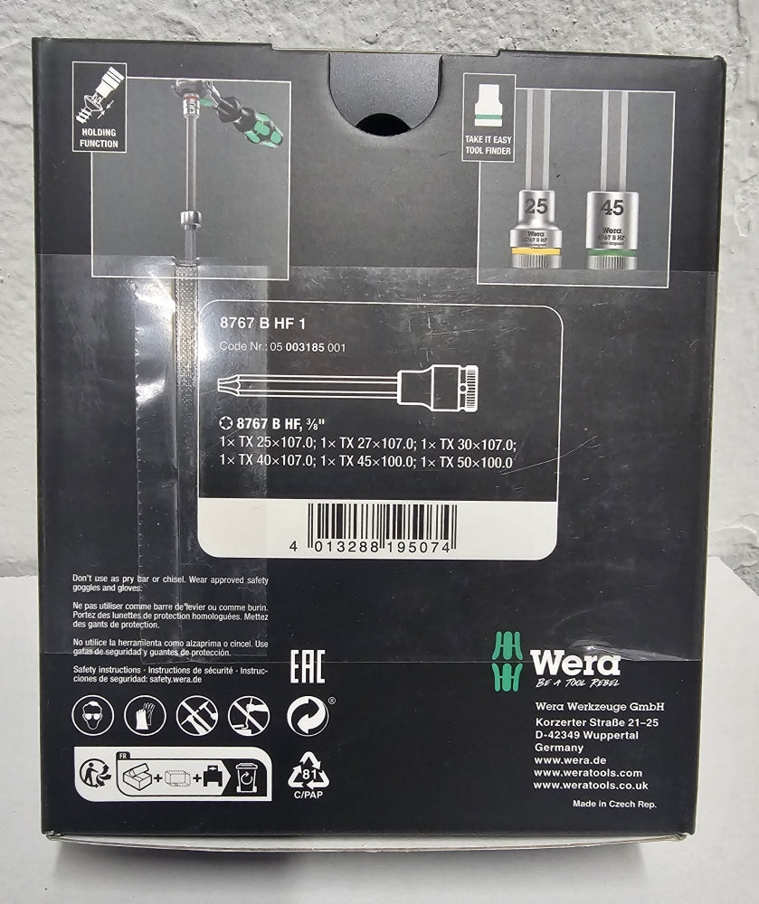WERA Steckschlüssel-Satz 3/8 Zoll Torx (T25-50)
