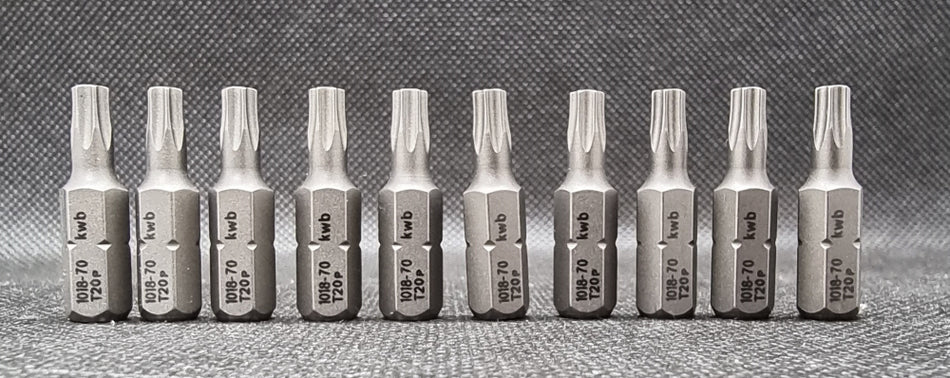 10x KWB T20 Bits 'Industrial Steel' 1/4" x 25 mm