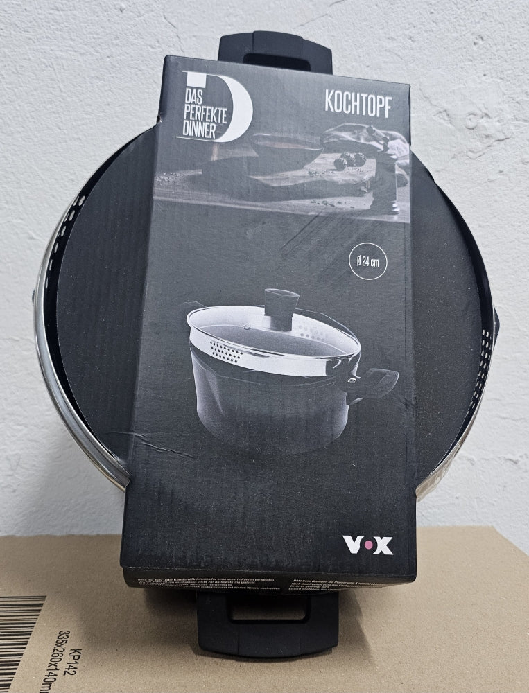DAS PERFEKTE DINNER Kochtopf kratzfest (Ø 24cm) mit Glas-Abgussdeckel