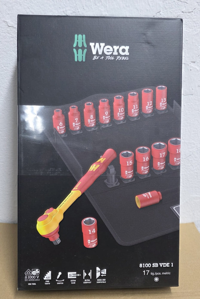 WERA Steckschlüssel-Satz VDE (3/8", 17-teilig) 'Zyklop 8100 SB VDE 1'