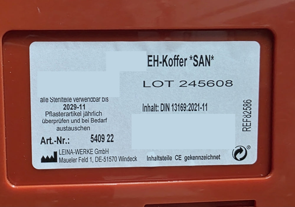 Erste Hilfe Koffer (nach DIN 13159) mit Wandhalterung