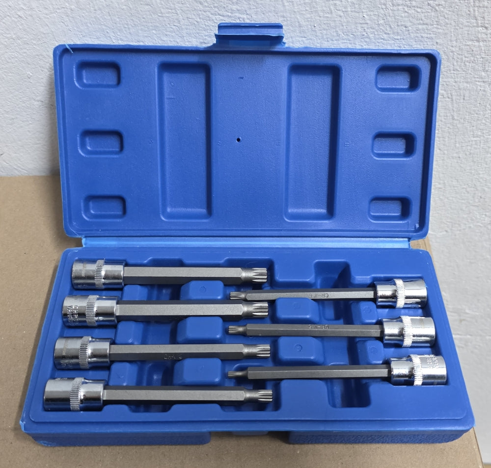 Steckschlüssel Satz Vielzahn (3/8", 110mm, 7-teilig, M4-10)
