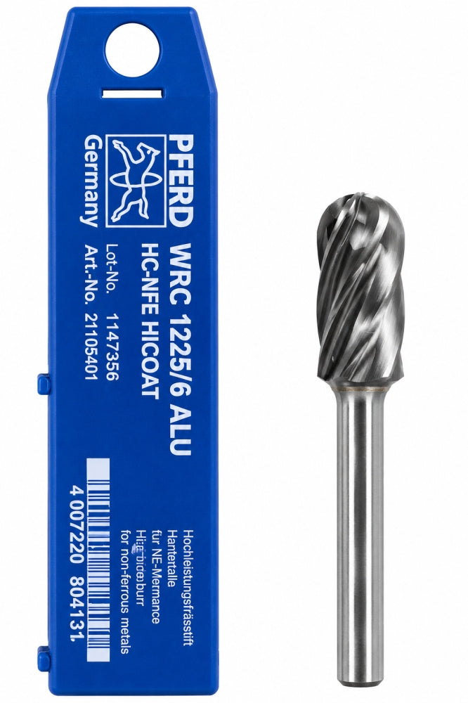 PFERD Hartmetall-Hochleistungsfrässtift ALU Walzenrund WRC (Ø 12x25mm, Schaft-Ø 6mm)