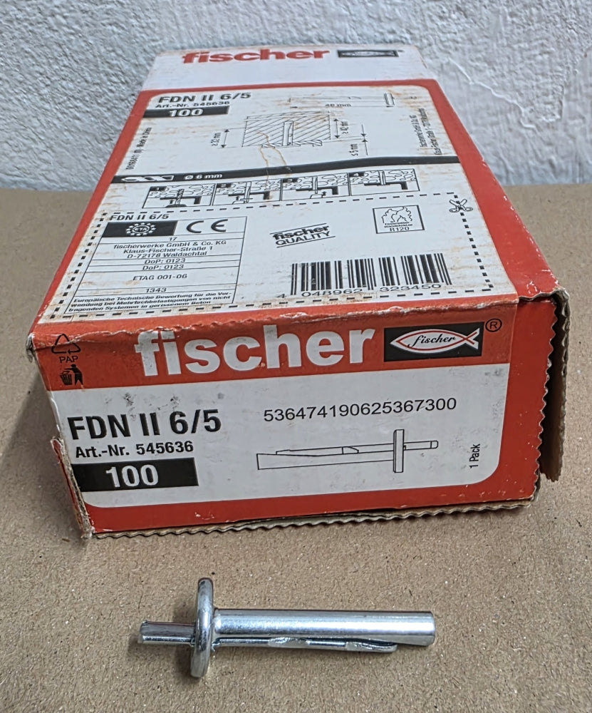 100x FISCHER Deckennagel 6 x 40 mm (FDN II 6/5)