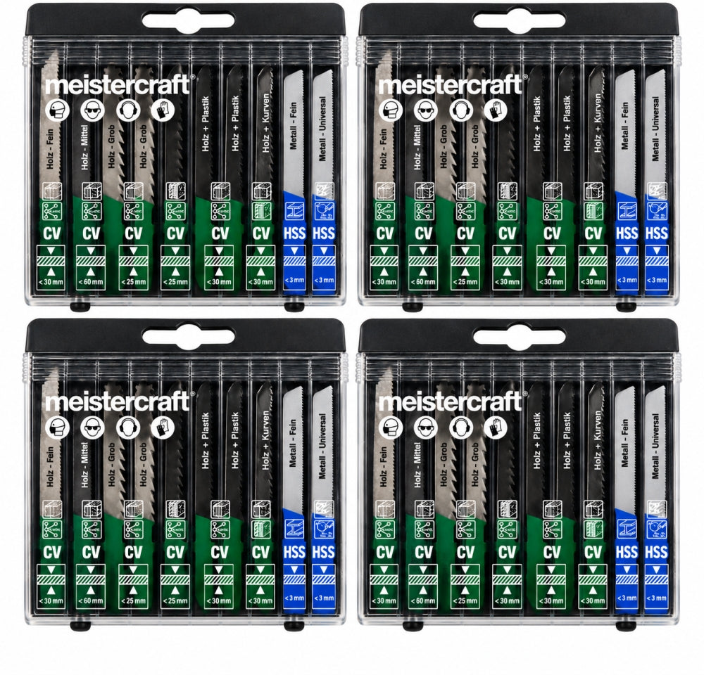 MEISTERCRAFT Stichsägeblätter Satz für Holz / Metall (10-teilig)  / (Art) 4 Sets