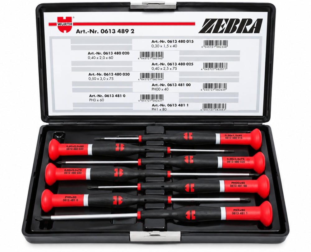 WÜRTH Feinmechanik Schraubendreher-Satz 7-teilig Schlitz & PH (06134892)