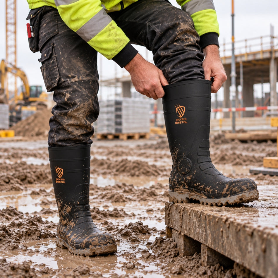 PROCERA PVC Sicherheits-Gummistiefel 'BRISTOL S5' [Stahlkappe, Durchtrittschutz) [Gr. wählbar]