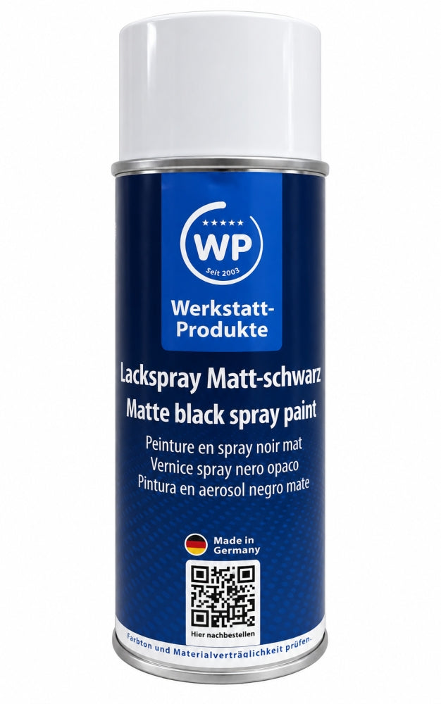 WP Lackspray Matt-Schwarz (400 ml, Acryllack, schnelltrocknend & witterungsbeständig) 5065