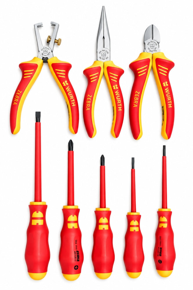 WÜRTH Elektriker Zangen- und Schrauben Sortiment VDE (8-teilig) 071401582
