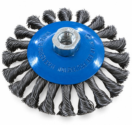 Draht-Kegelbürste gezopft (Ø 125mm, M14 Gewinde)