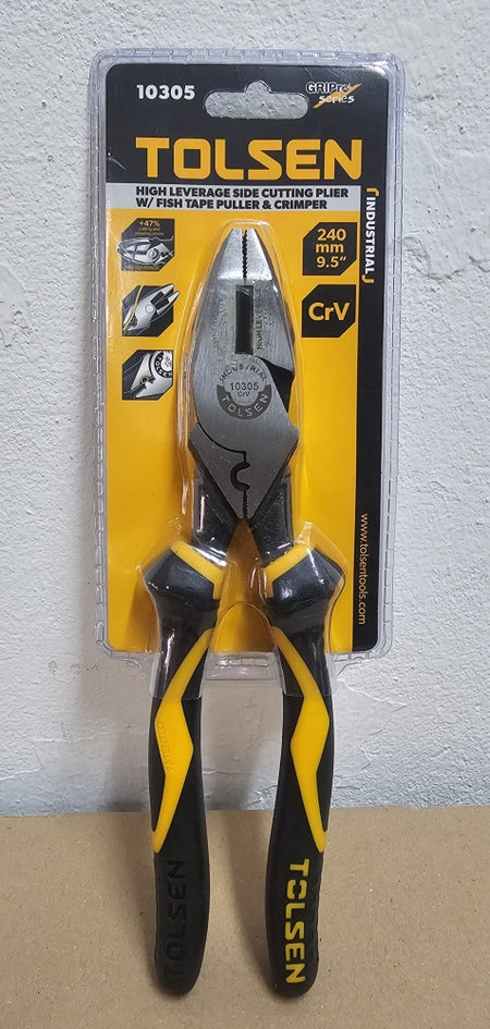 TOLSEN Kombizange (240mm) mit Seitenschneider, Crimper, Abisolierer