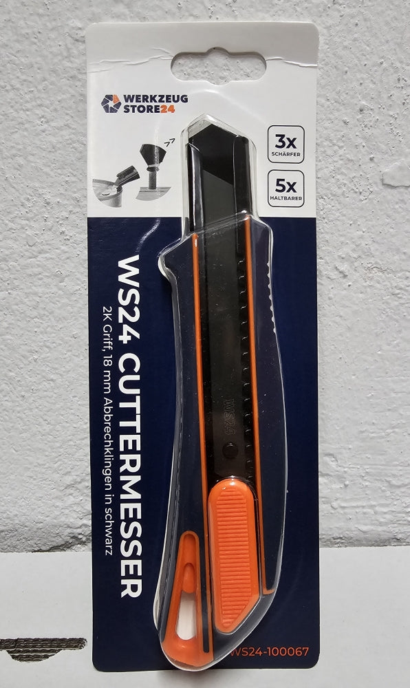 WS24 Cuttermesser (18mm, schwarze Klinge, 2K Griff)