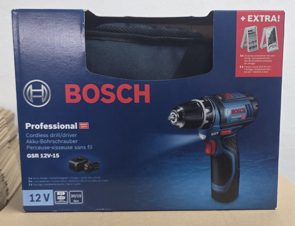 BOSCH 12V Akku-Bohrschrauber 'GSR 12V-15' (2x 2,0Ah Akku) NEU