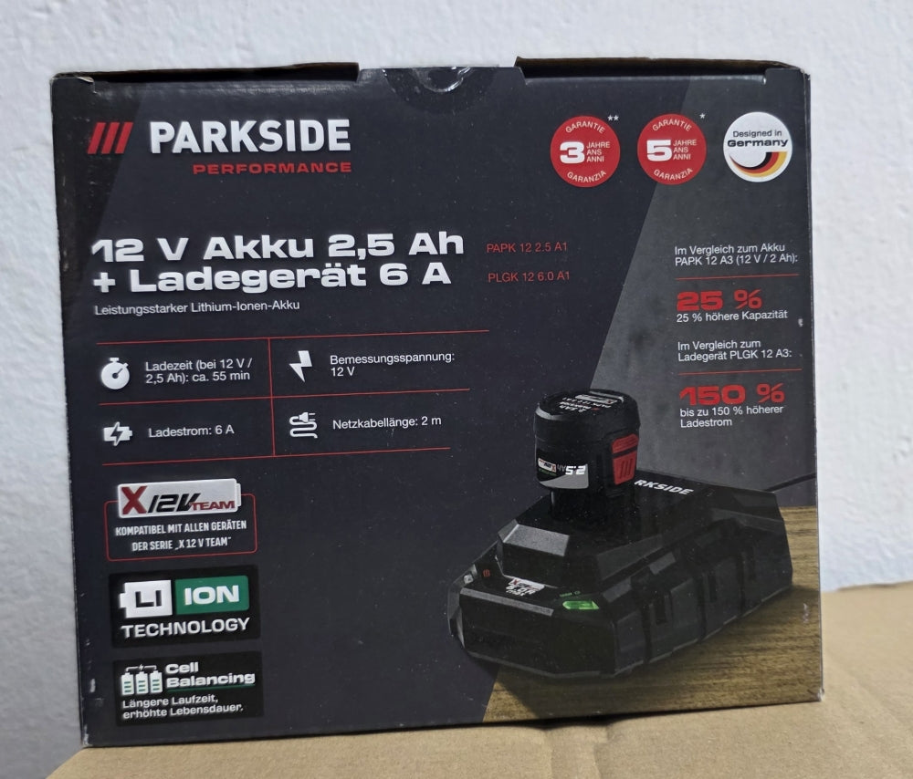 PARKSIDE PERFORMANCE Akku-Set (12V / 2,5Ah) + Ladegerät 6A