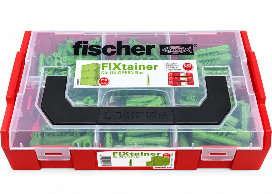 FISCHER Dübel-Sortiment 'FIXtainer UX Green-Box' (210-teilig)