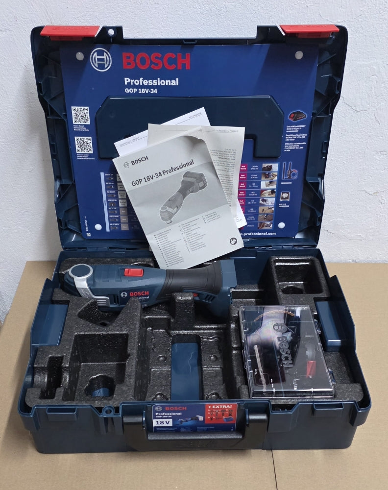BOSCH PROFESSIONAL Akku-Multi-Cutter 'GOP 18V-34' (18V, Solo, ohne Akku, L-BOXX, Zubehör)