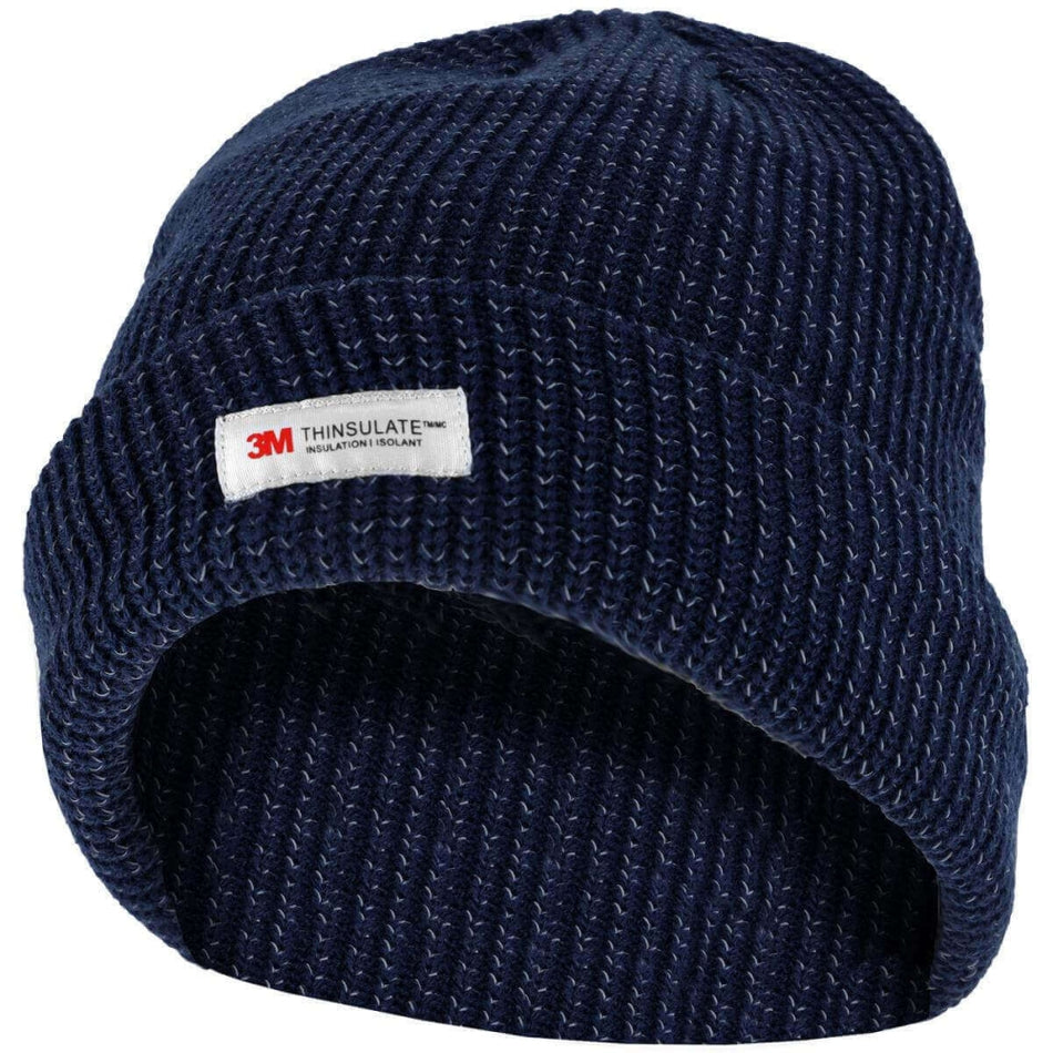 PROCERA Warnschutz Strick-Wintermütze (Marineblau, reflektierend, 3M Thinsulate)