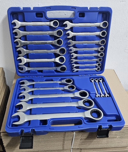 Ratschen-Ringmaulschlüssel Satz (22-teilig, SW 8-32) im Koffer