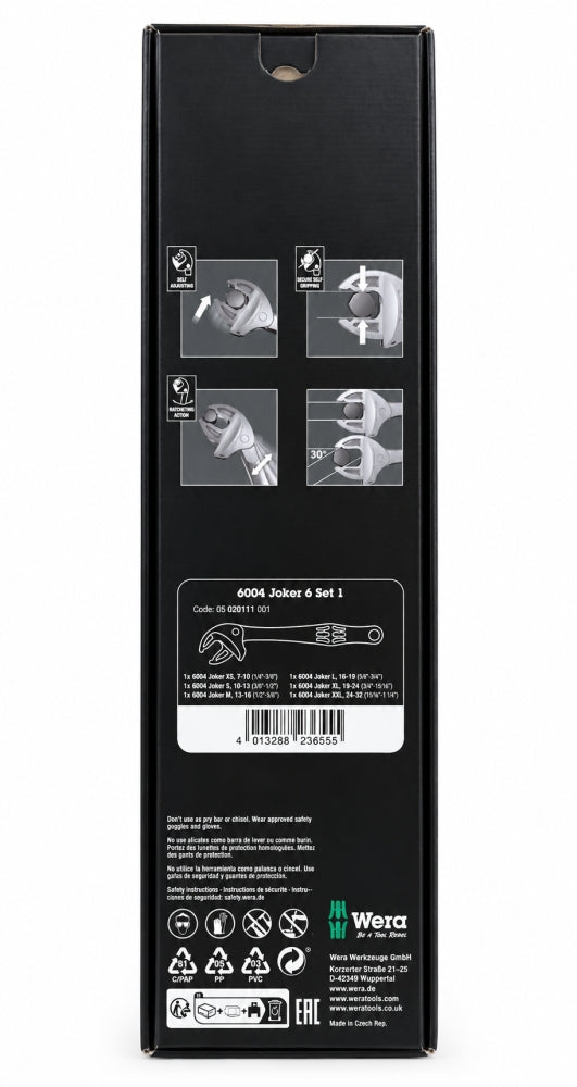 WERA Selbstjustierender Maulschlüssel-Satz '6004 Joker 6 Set 1' (6-teilig, 7–32 mm) 05020111001