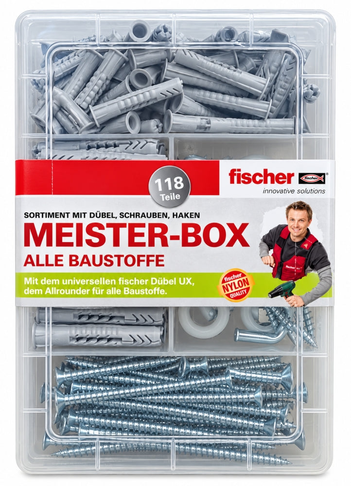 FISCHER Dübel-Sortiment 'Meister Box UX' mit Haken