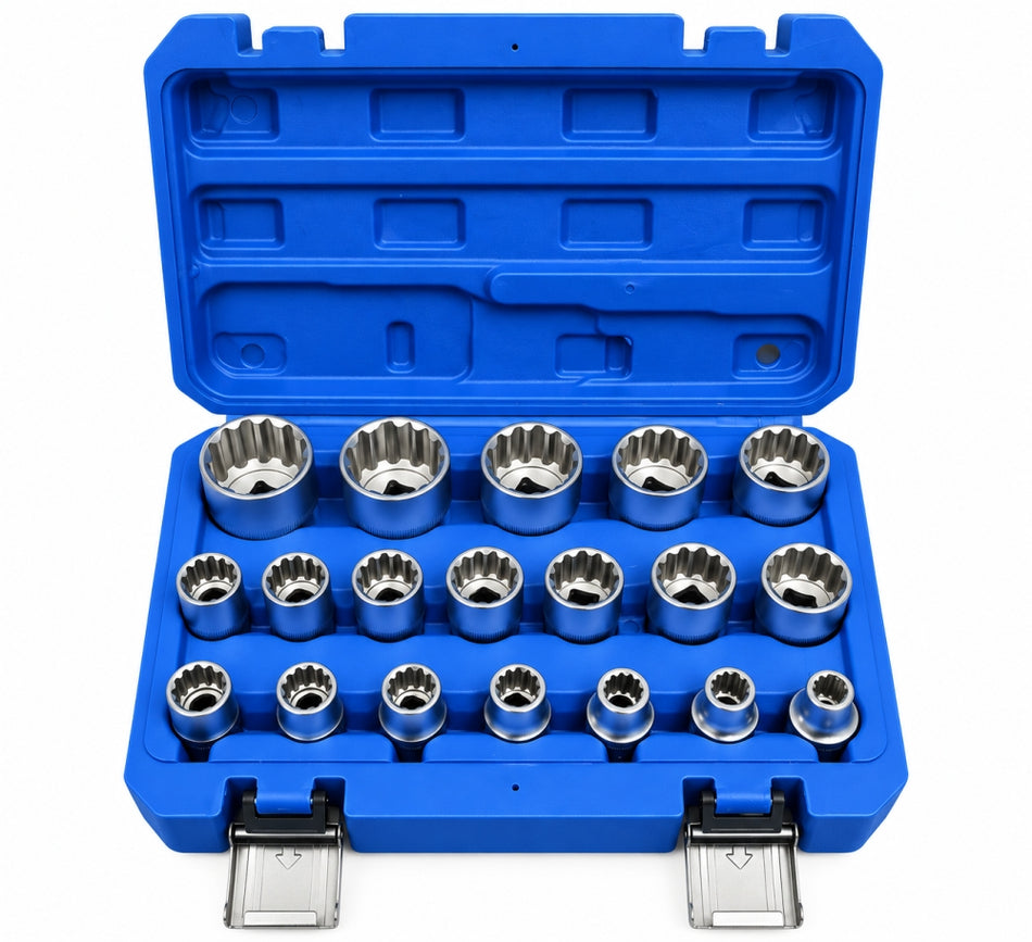 STAHLKAISER Steckschlüssel-Satz 'Multi-Lock' (19-teilig, 1/2", SW 8-32 mm)
