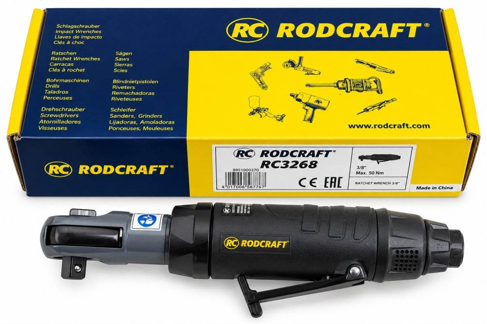 RODCRAFT Druckluft-Ratschenschlüssel (3/8", 50Nm) 'RC3268'