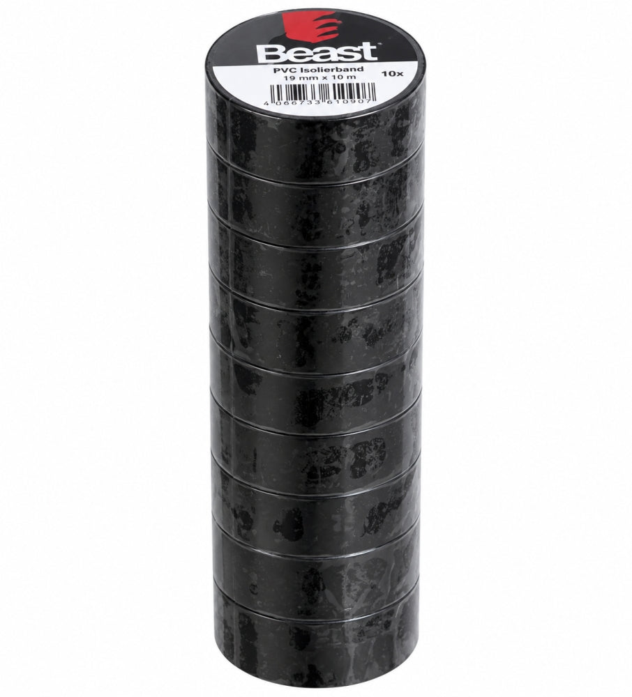 10x BEAST PVC Isolierband schwarz (19mm x 10m)