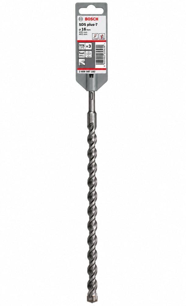 Bosch Professional SDS-plus-7 Hammerbohrer (16 x 400 x 465 mm, 5-Schneider) 2608587182