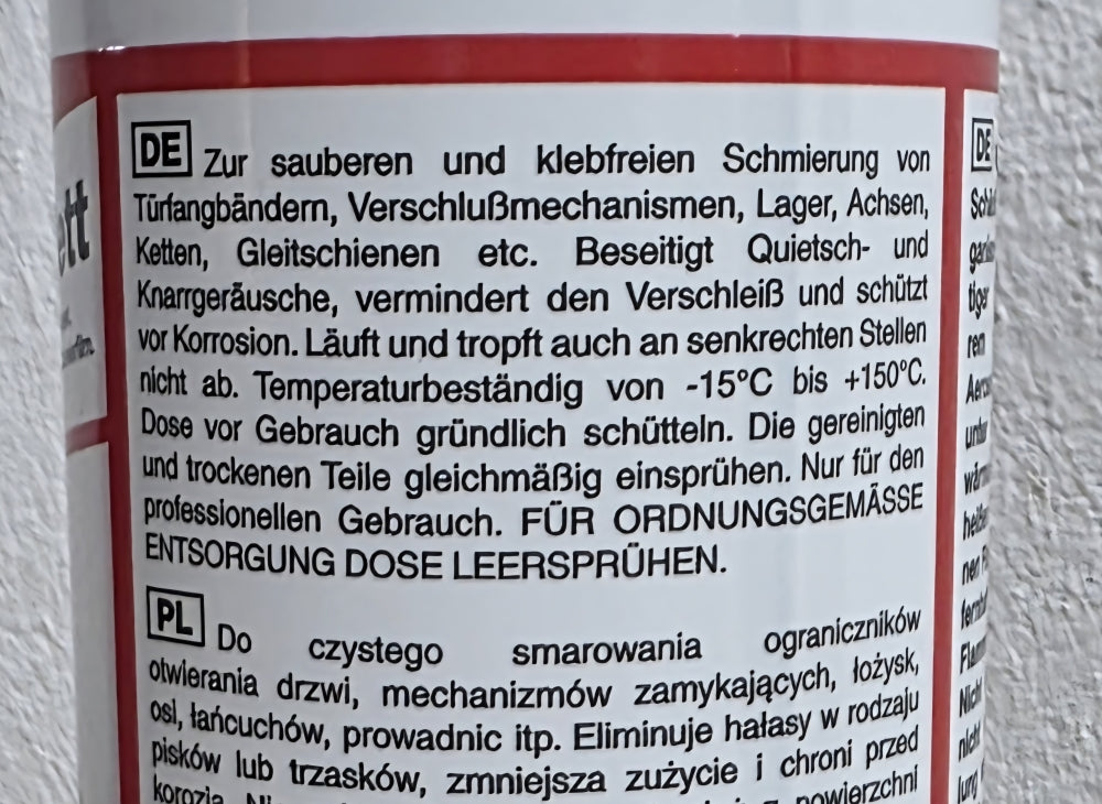Weißes Haftfett Spray (400ml) S403