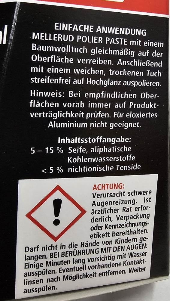 MELLERUD Polierpaste Edelstahl Chrom Aluminium (150ml)
