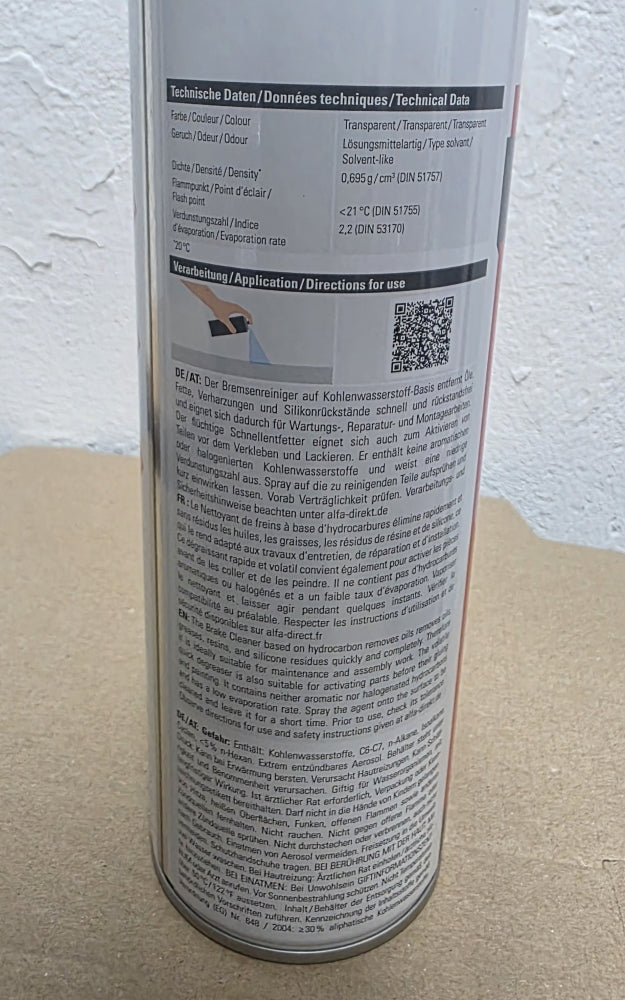 ALFA Bremsenreiniger (500ml Sprühflasche)