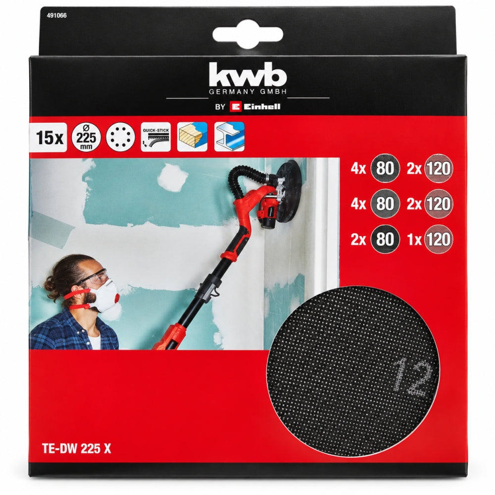 KWB Schleifgitter Set (Ø 225mm, 15-teilig)