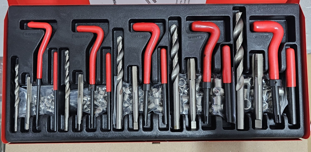 CISIVIS Gewinde-Reparatur-Satz M5–M12 (131-teilig) mit 110 Gewindeeinsätzen
