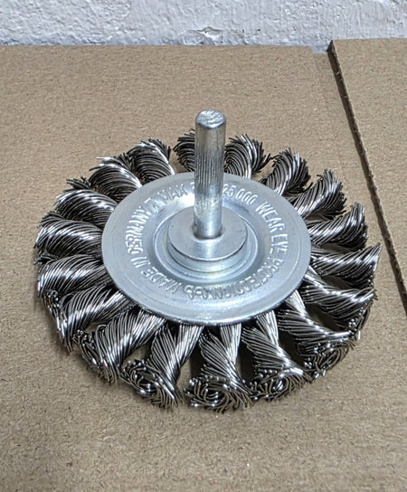 FÖRCH Schaftrundbürste Edelstahl gezopft (Ø 70mm, Schaft 6mm)