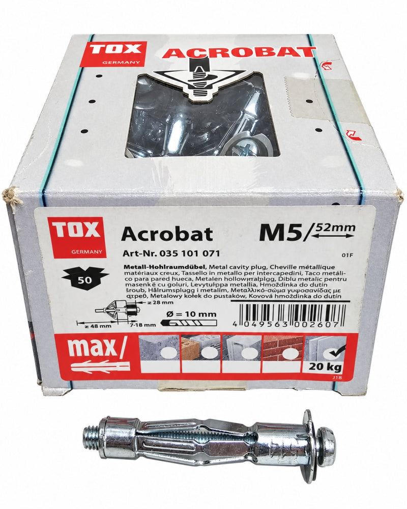 TOX Metall-Hohlraumdübel 'Acrobat' (50 Stück M5 x 52 mm)