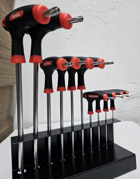 STAHLKAISER T-Griff Torx-Schraubendreher Satz (10-teilig, mit Metallhalter)