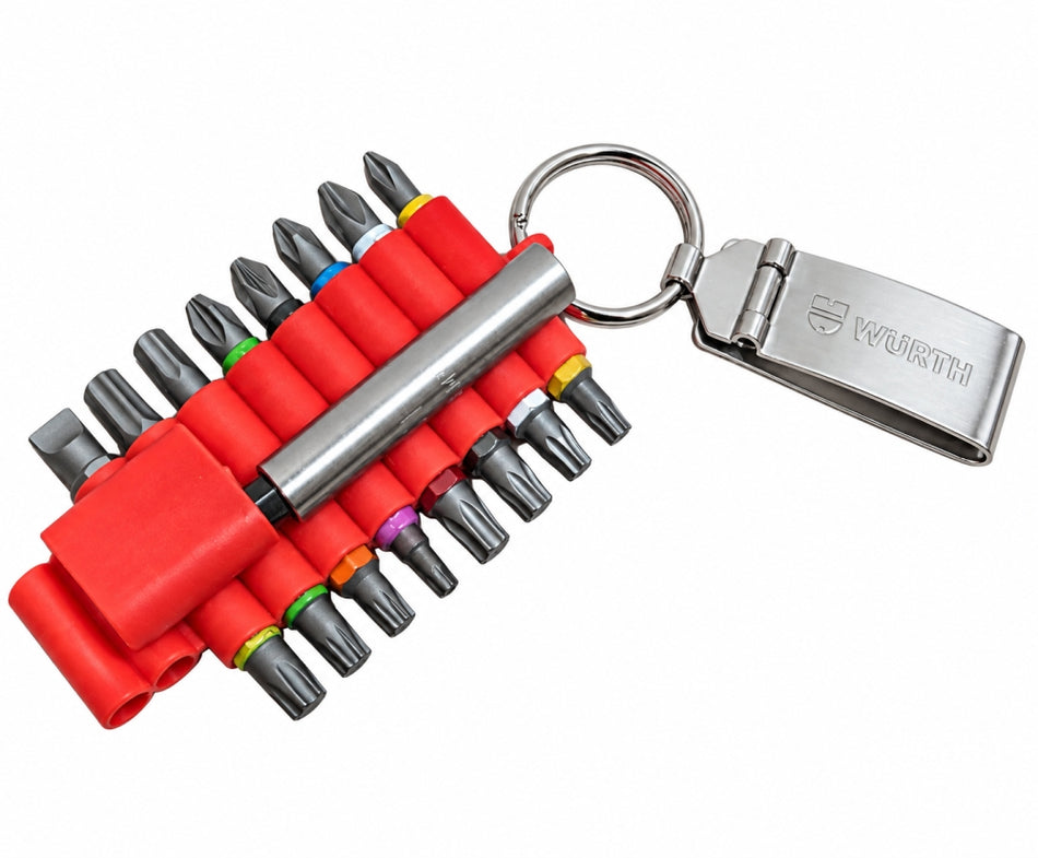 WÜRTH Bit-Sortiment mit Gürtelclip (17-teilig, 16 Bits + Bithalter) 0614203