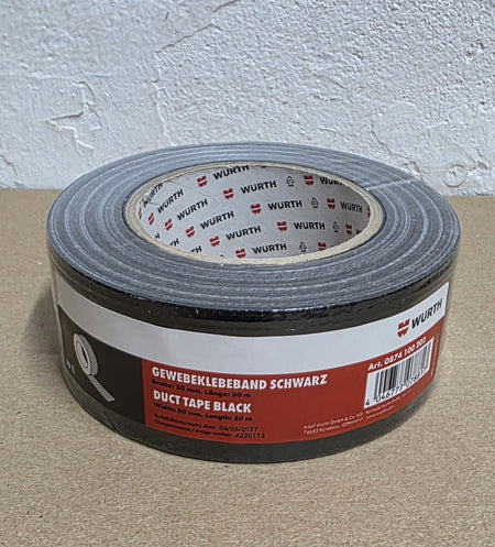 WÜRTH Gewebeklebeband 'Panzertape' (Schwarz, 50mm x 50m)
