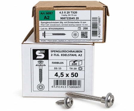 200x Spenglerschrauben Edelstahl A2 [Größe wählbar]