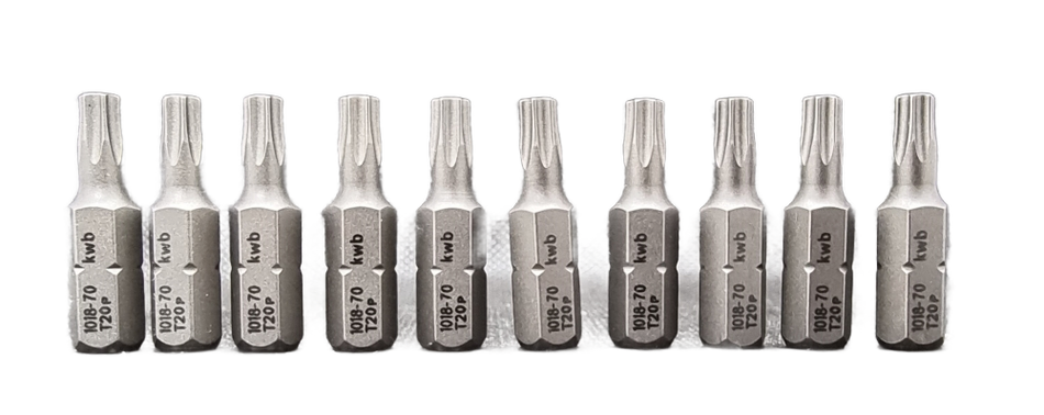 10x KWB T20 Bits 'Industrial Steel' 1/4" x 25 mm