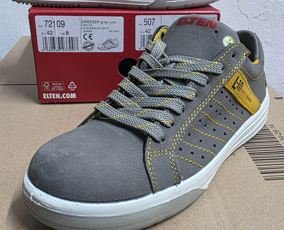 ELTEN Sicherheitsschuhe (Gr. 42) 'Breezer grey Low ESD S1'