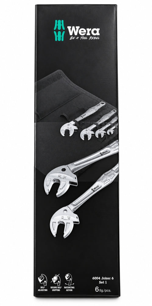 WERA Selbstjustierender Maulschlüssel-Satz '6004 Joker 6 Set 1' (6-teilig, 7–32 mm) 05020111001